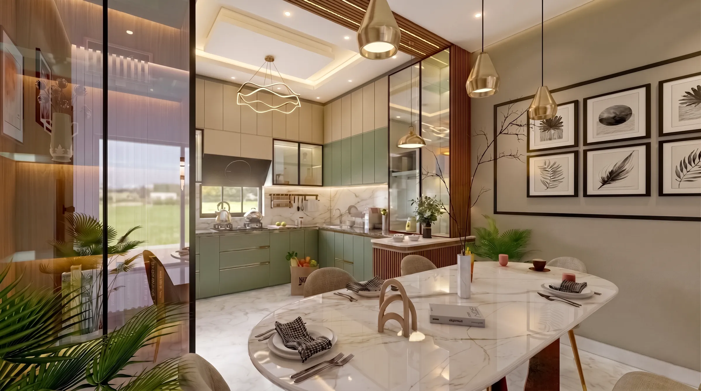 Open Kitchen & Dining — view
