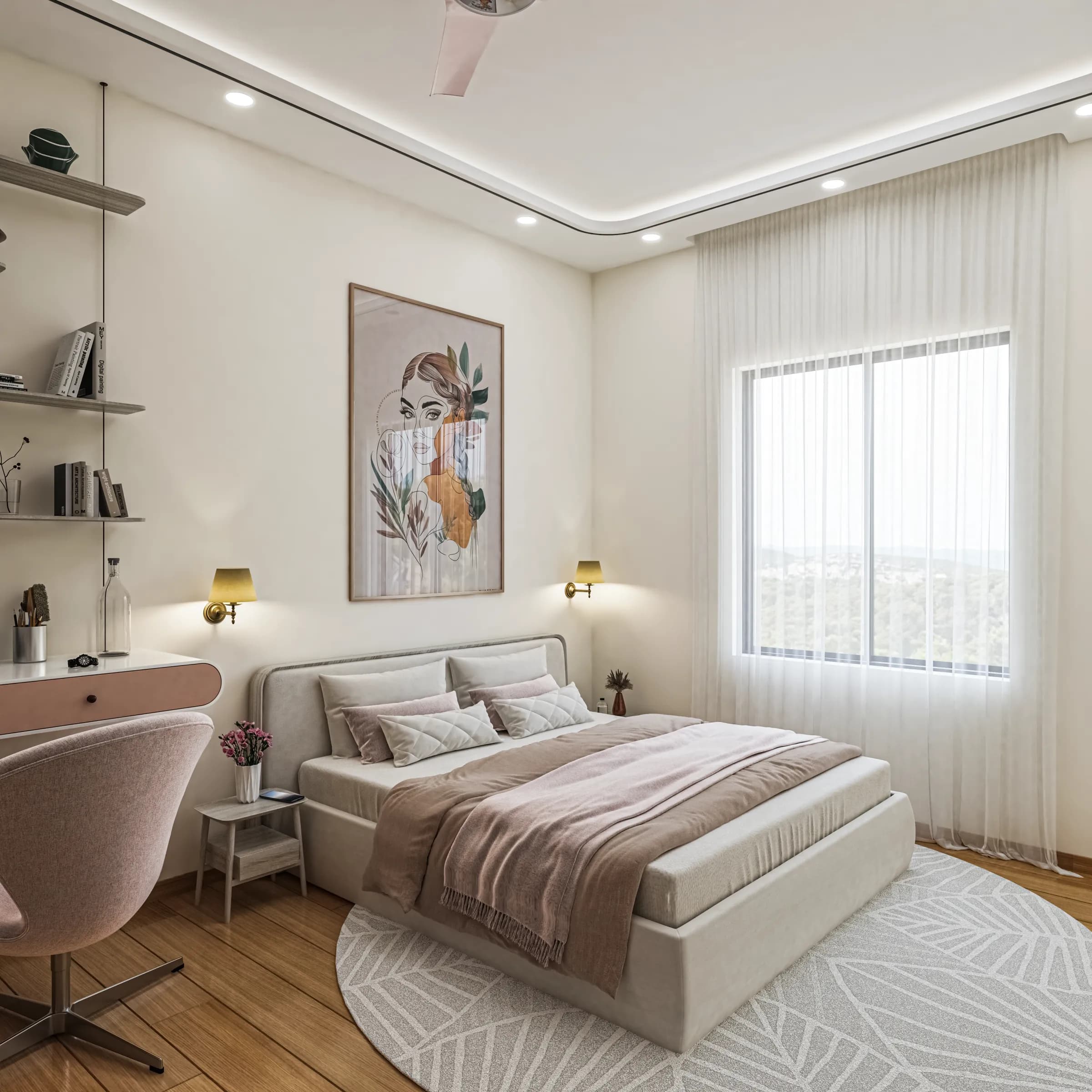 Warm Modern 2BHK Interiors
