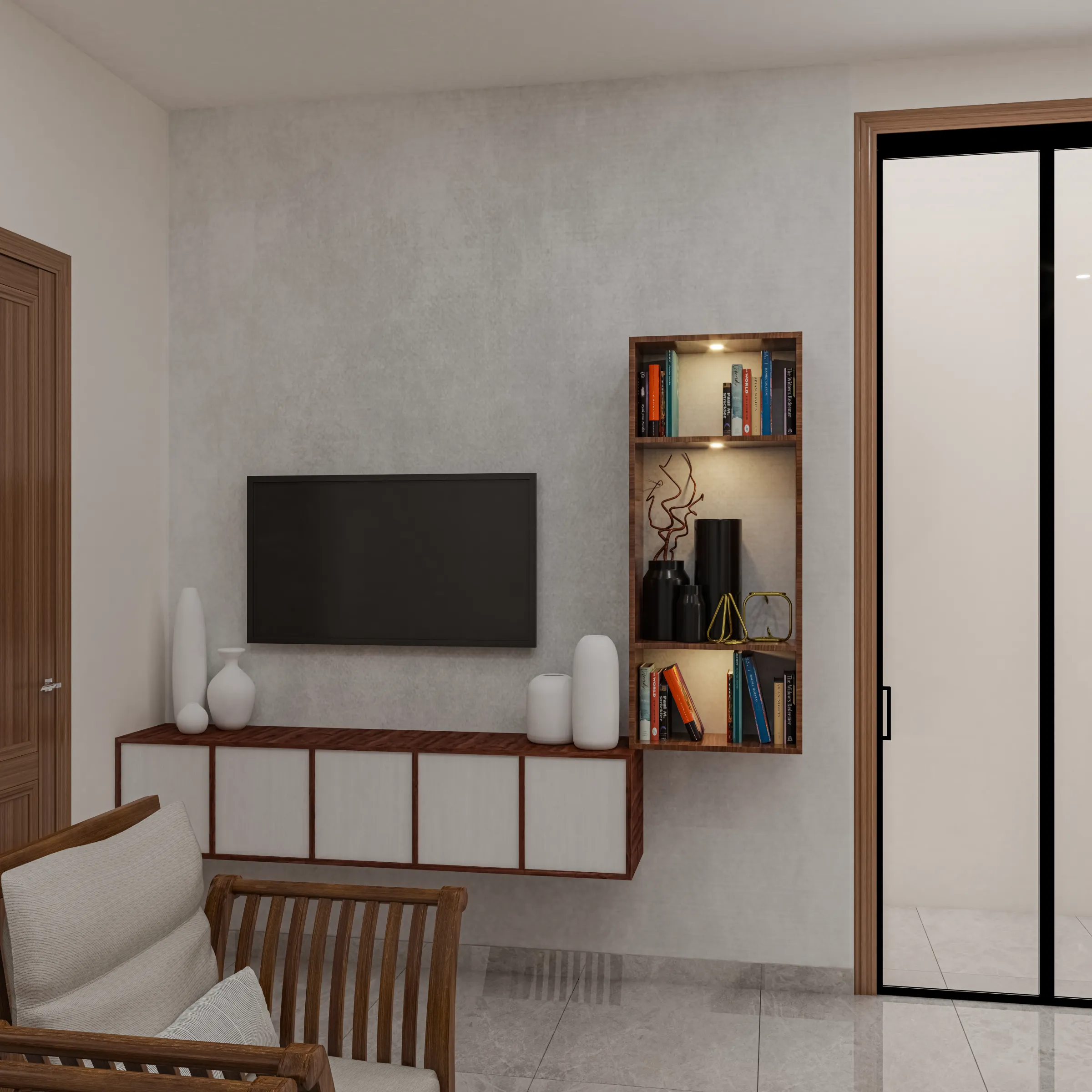 Compact TV Unit & Media Wall