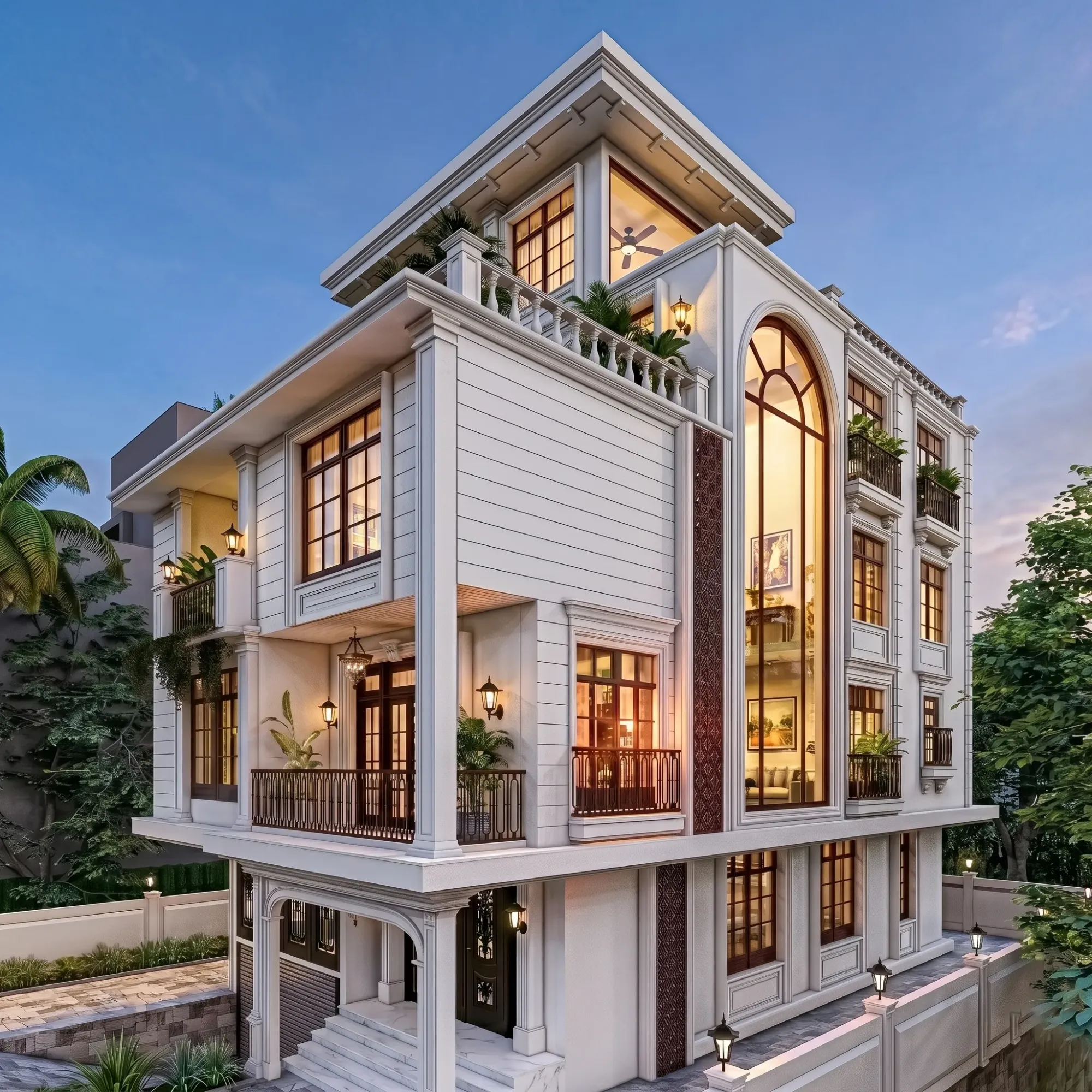 Salt Lake House Elevation Design: Rebuilding on an Old Block Plot