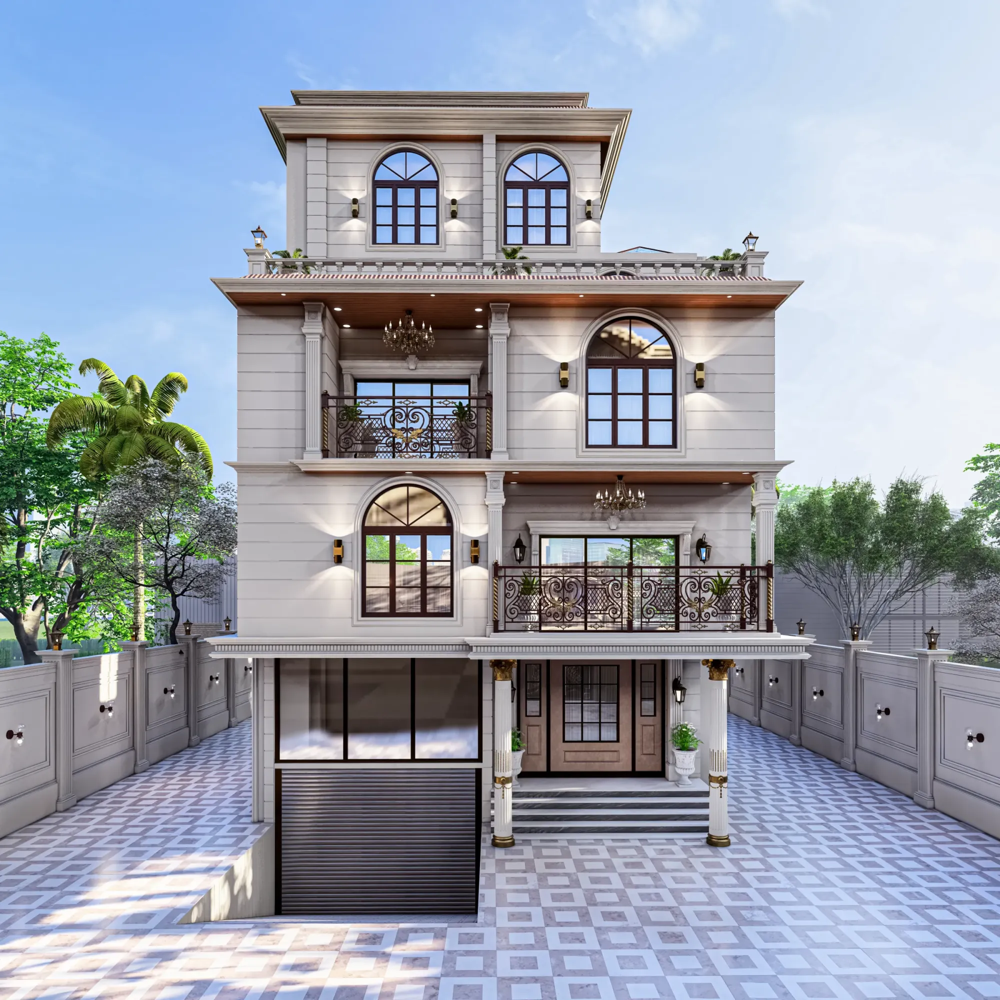 Corner Plot House Design in New Town: Using Two Road Frontages