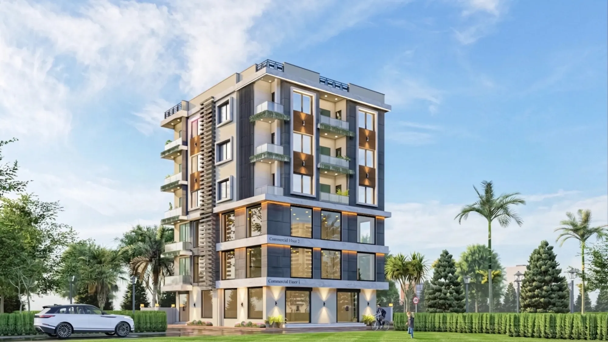 Rooftop Lounge Design for New Town High-Rise Apartments