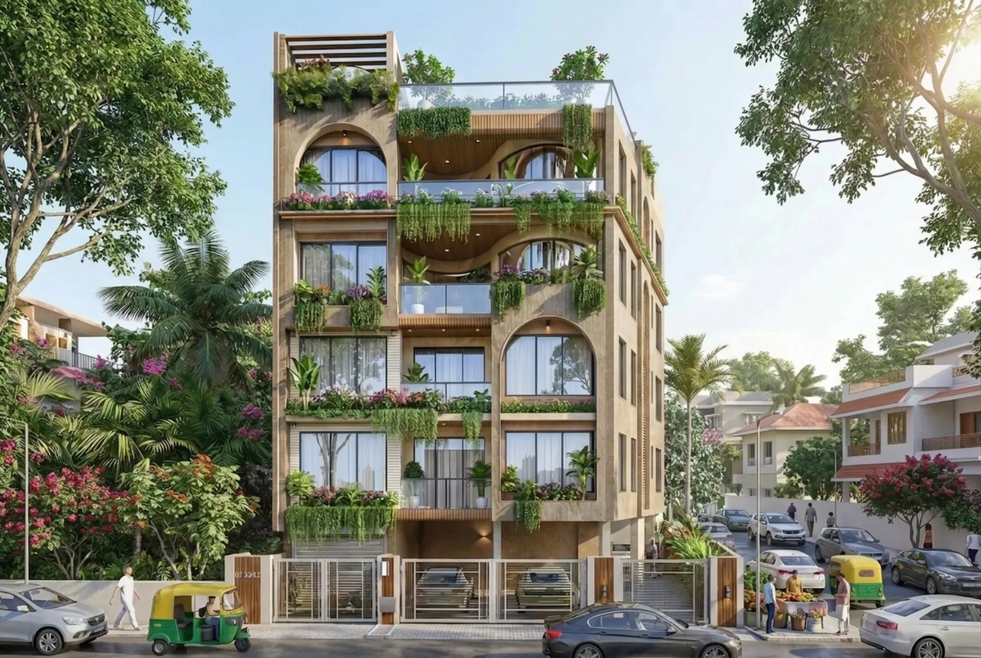 A Studio Contour residential building in New Town with a contemporary balcony and living room facade, part of our Action Area 2 delivery portfolio