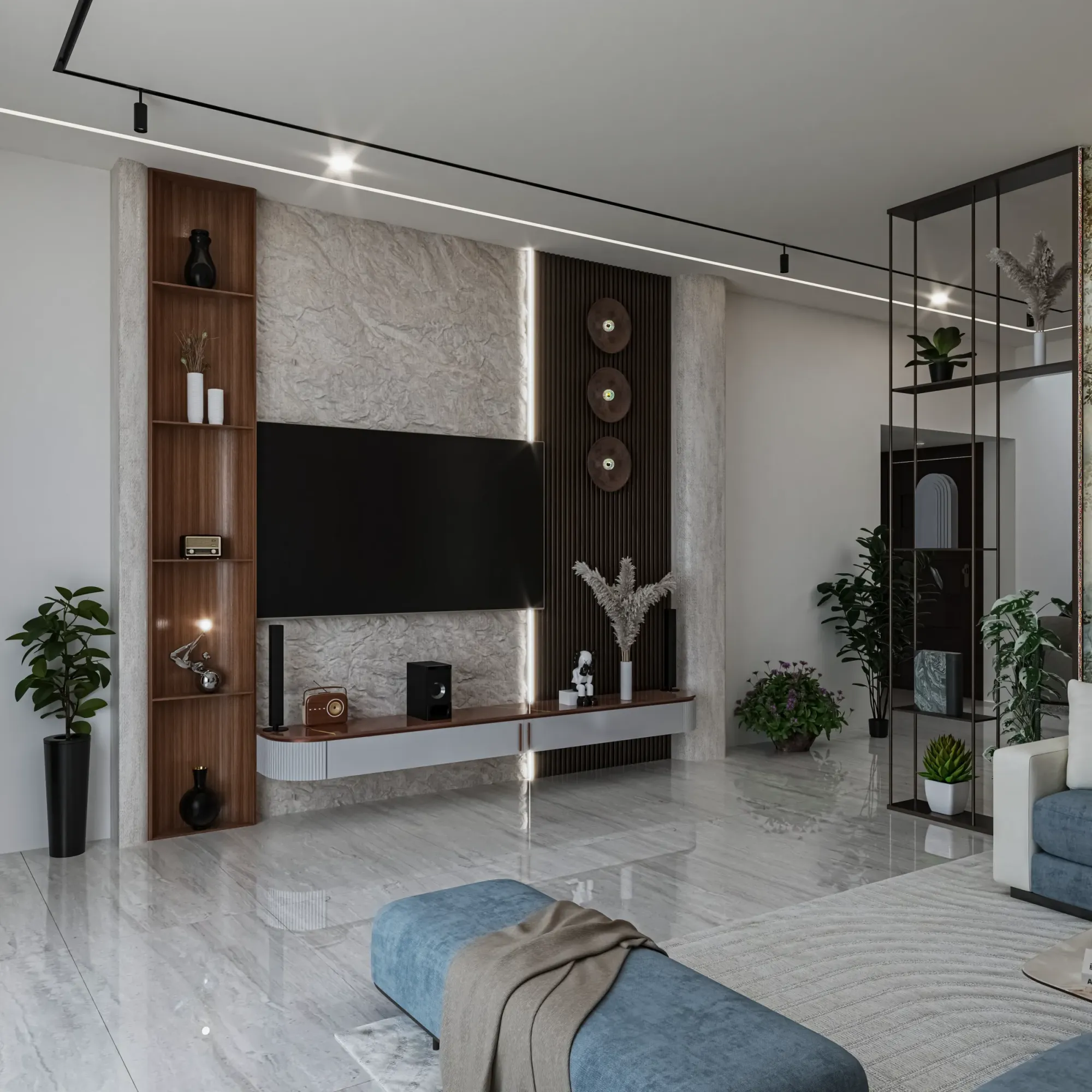 Layered ceiling and lighting over a drawing-and-dining space by Studio Contour